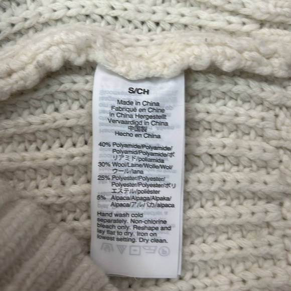 Madewell Everett Rib-Play Pullover Sweater in Antique Cream, Wool Alpaca, Size S - Picture 15 of 15